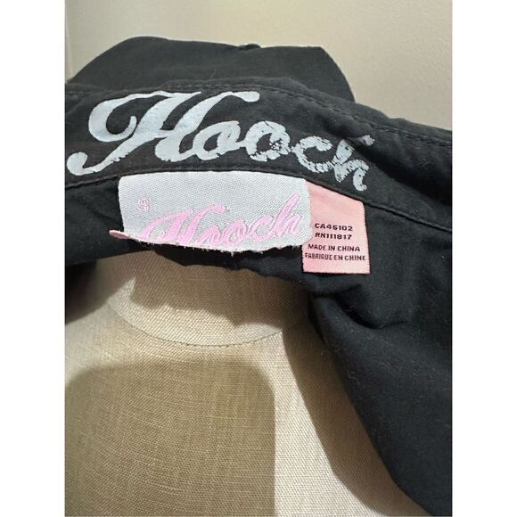 Hooch Womens Black Cotton Stretch Button Up Above Knee Goth Emo Dress Size S - Picture 8 of 12